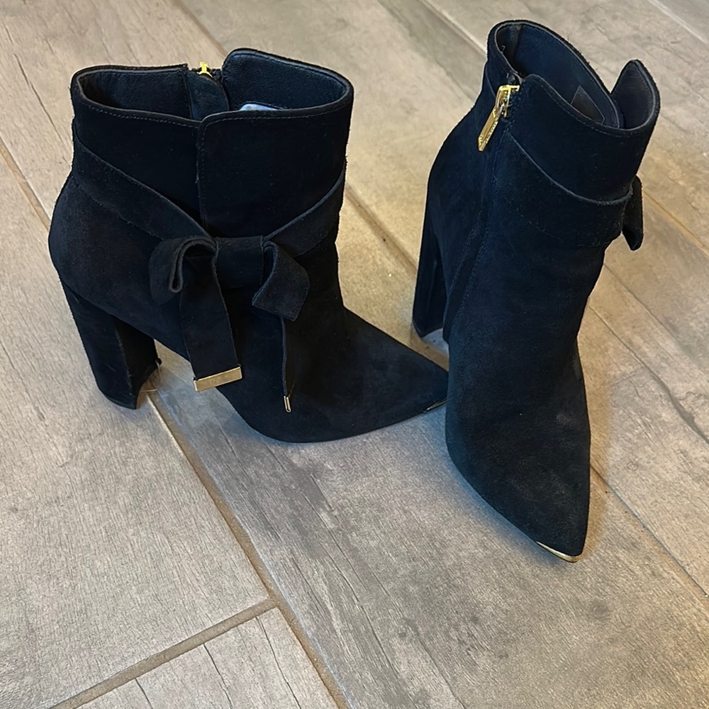 Ted Baker London Black Suede Heeled Boots